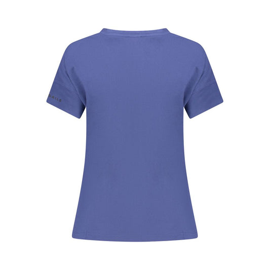 Blue Cotton Women T-Shirt