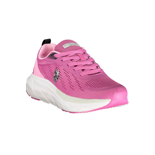 Pink Polyurethane Women Sneaker