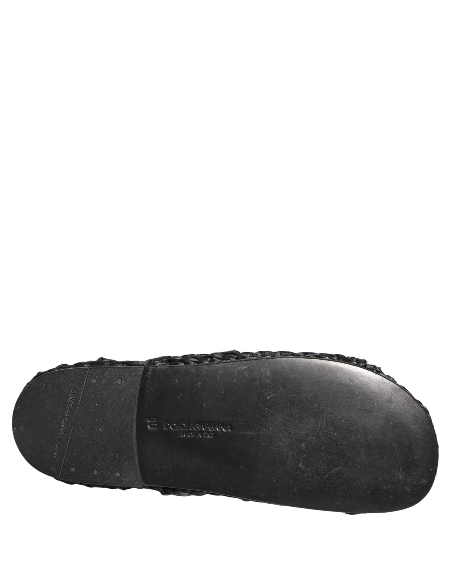 Black Straw Raffia Slides Sandals Flats Shoes
