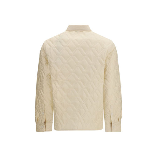 Beige Polyamide Full-Length Jacket