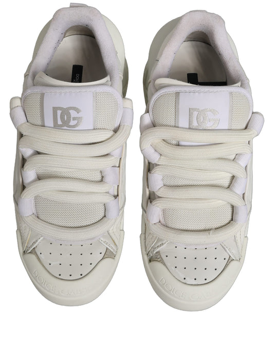 White Leather Portofino Space Sneakers Shoes