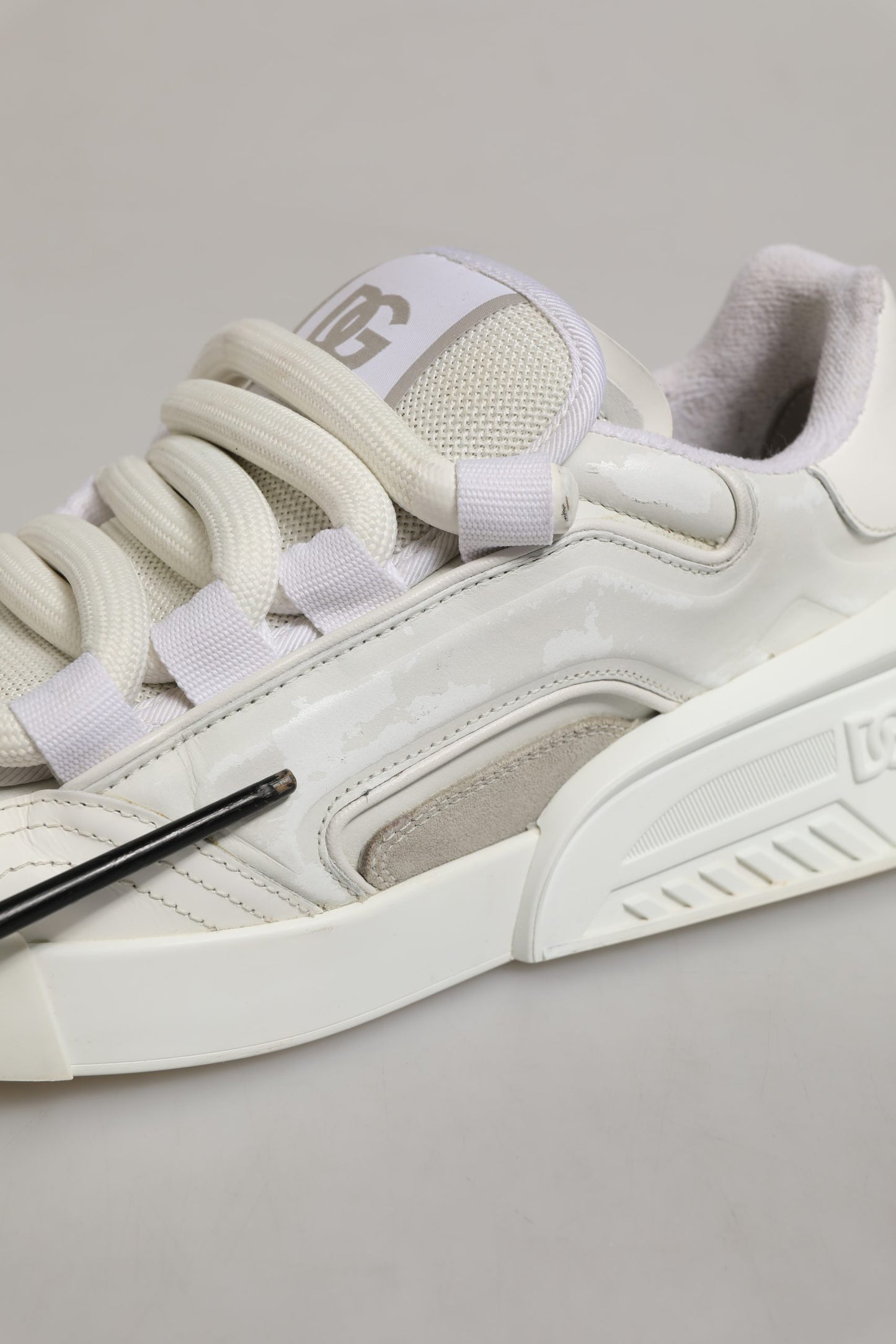 White Leather Portofino Space Sneakers Shoes