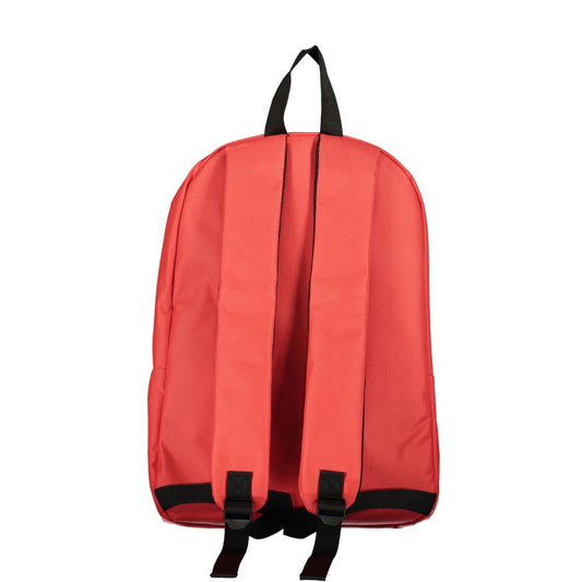Red Polyester Men's Backpack