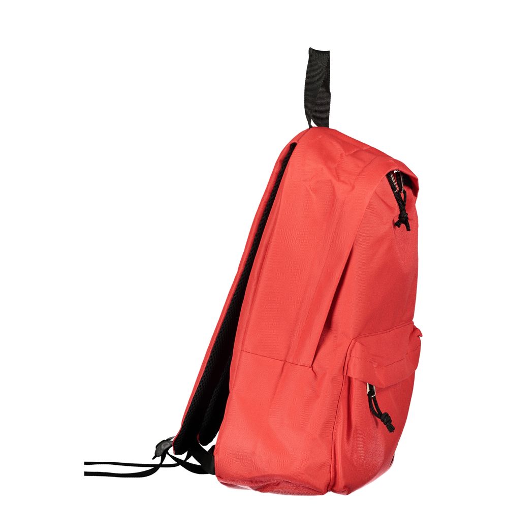 Red Polyester Men's Backpack