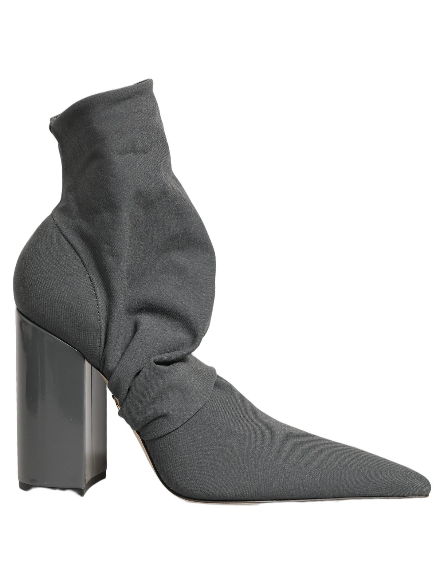 Gray Stretch Socks Heels Ankle Boots Shoes