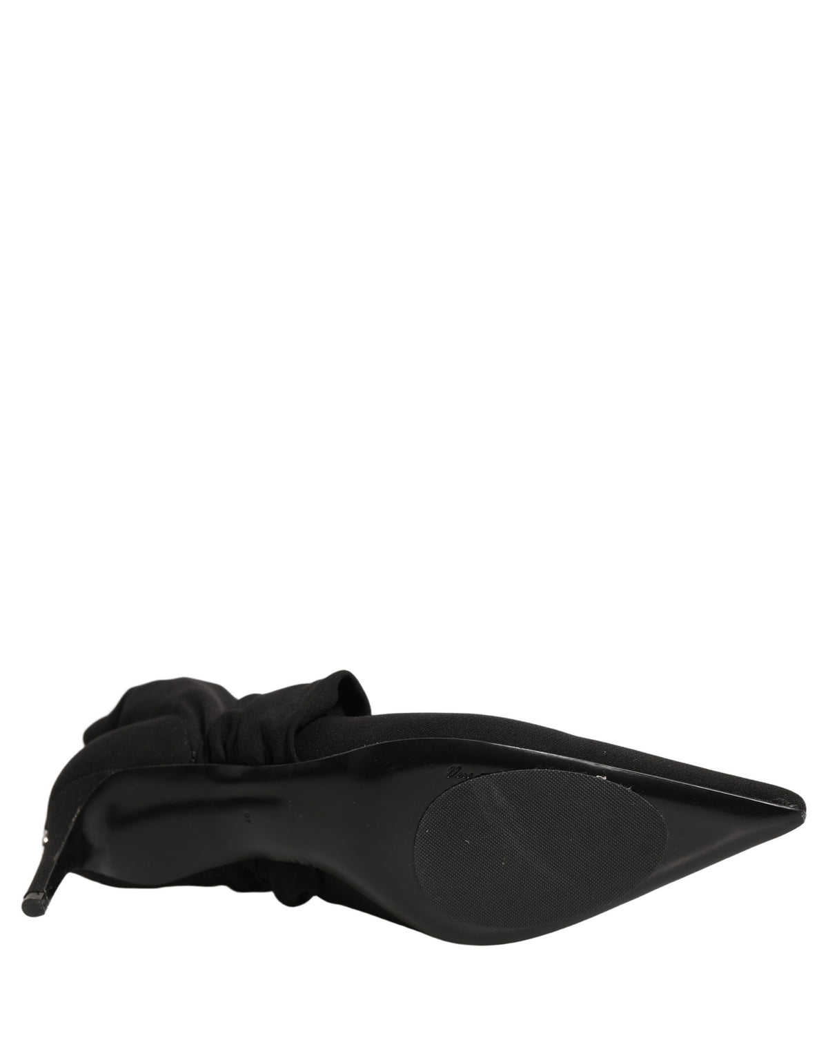 Black Stretch Socks Heels Ankle Boots Shoes