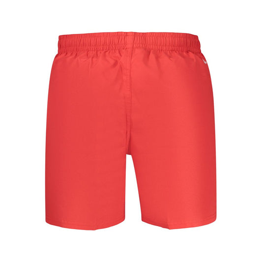 Red Polyester Men's Swimwear