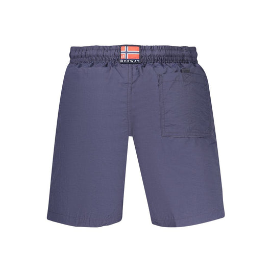 Blue Polyamide Men's Swimwear