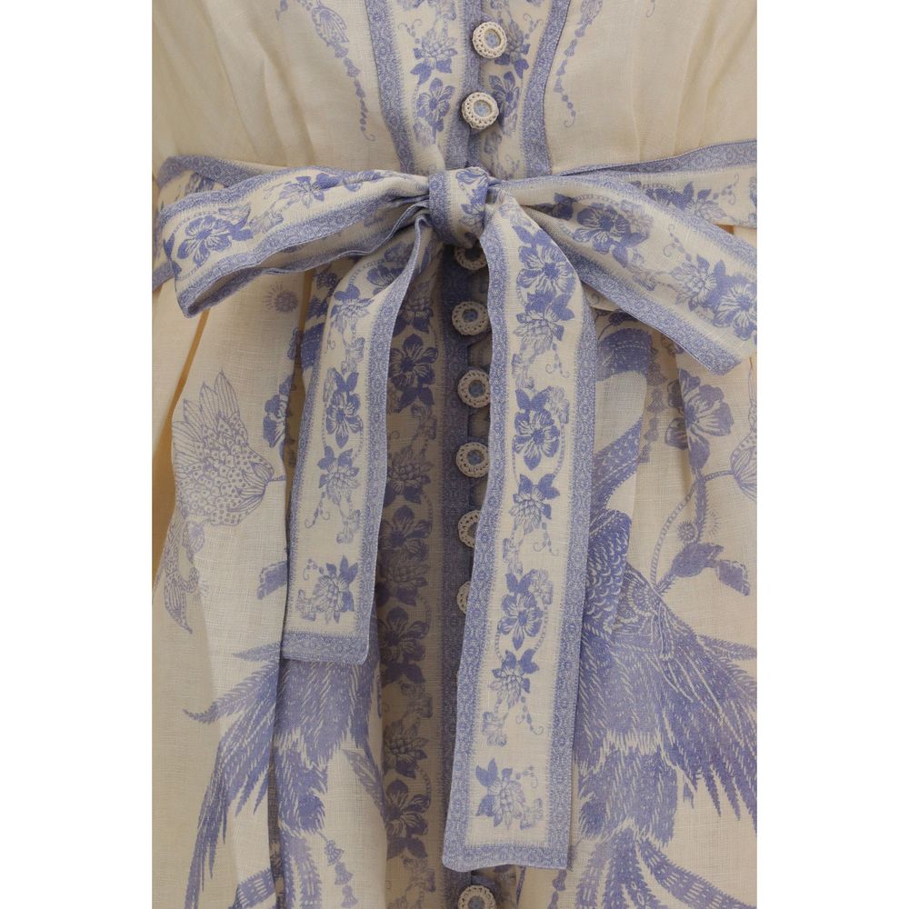 Multicolor Linen Casual Dress