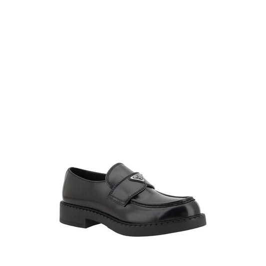 Black Calf Leather Bos Taurus Platform Loafers