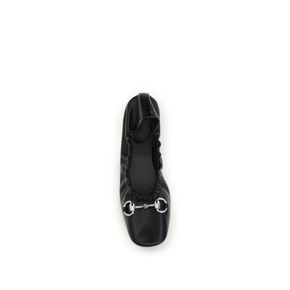 Black Calf Leather Bos Taurus Ballet Flats