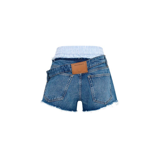 Blue Cotton Bermuda Shorts