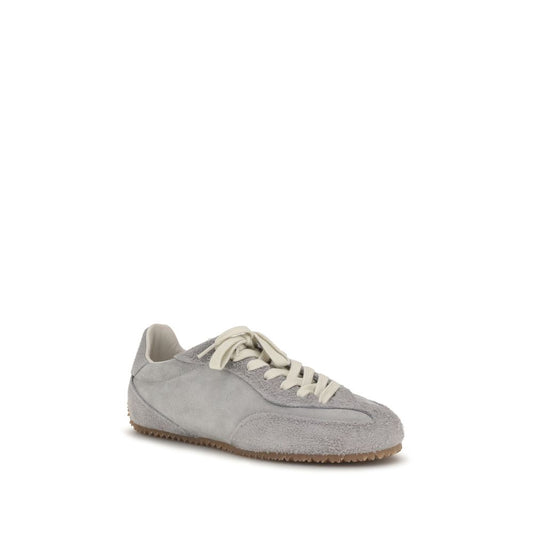 Gray Calf Leather Bos Taurus Low Top Sneakers