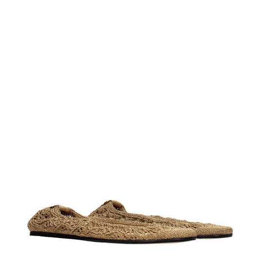 Gold Fabric Ballet Flats