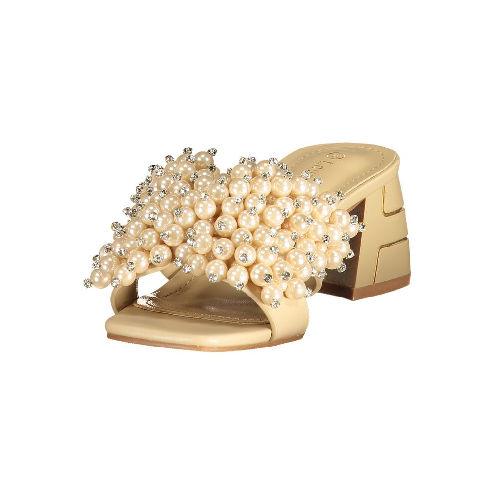 Beige Polyurethane Women's Sandal