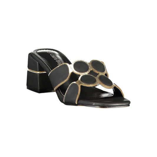 Black Polyurethane Women's Sandal