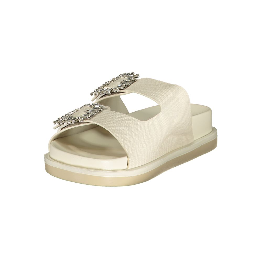 White Polyethylene Flat Sandals