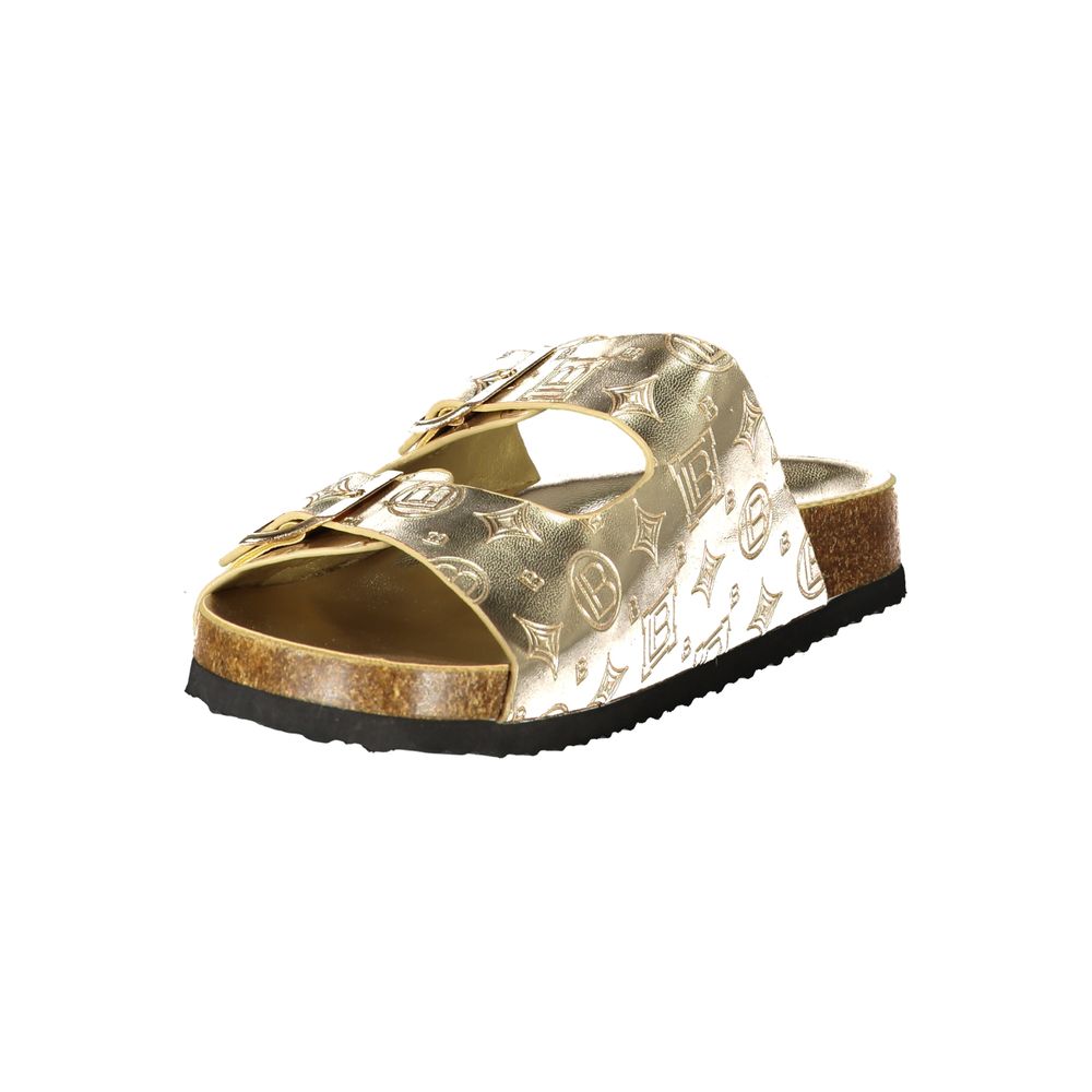 Gold Polyethylene Flat Sandals