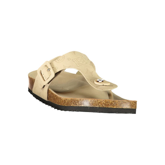 Beige Polyurethane Women's Slipper
