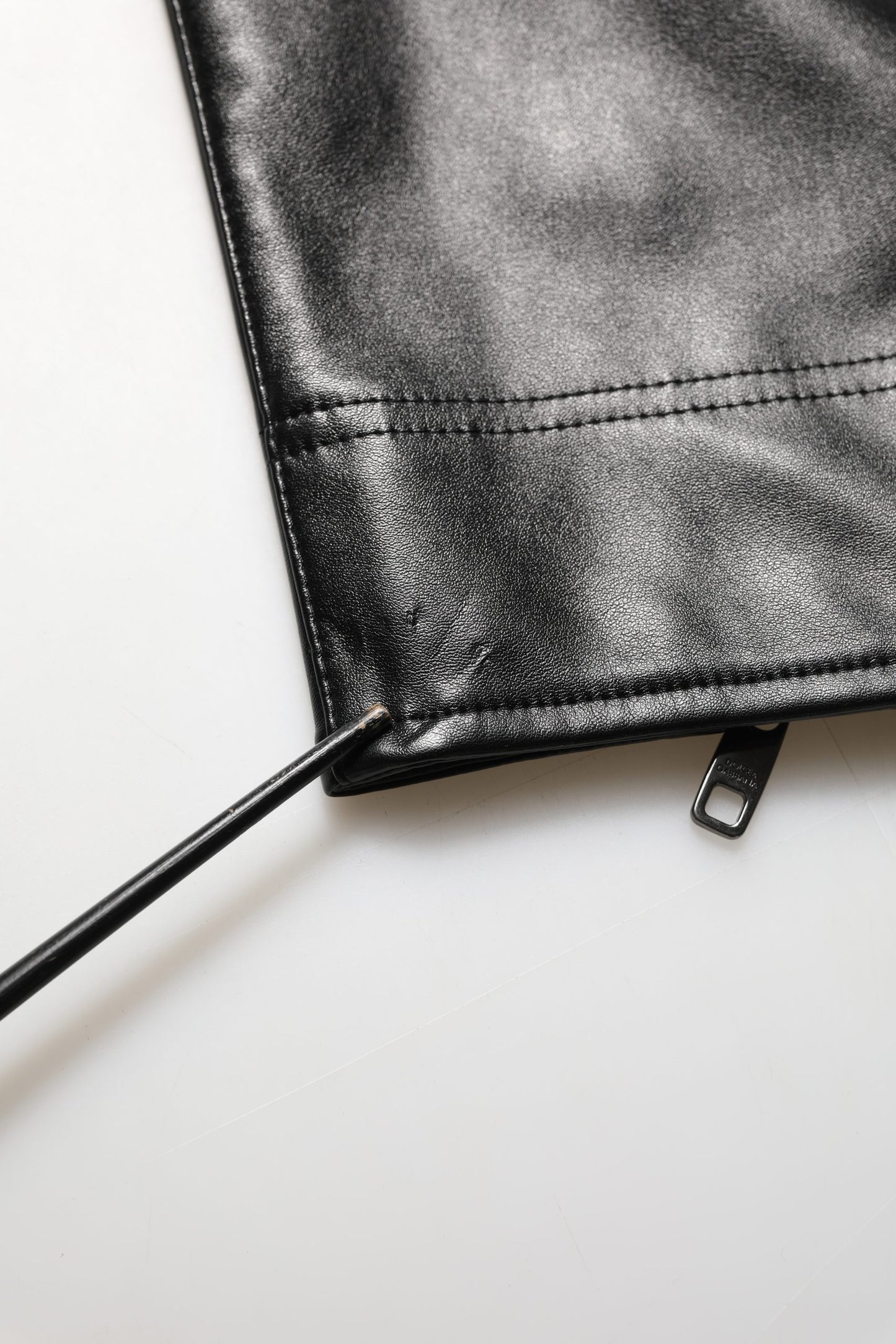 Black PU Leather Zipper Men Trouser Pants