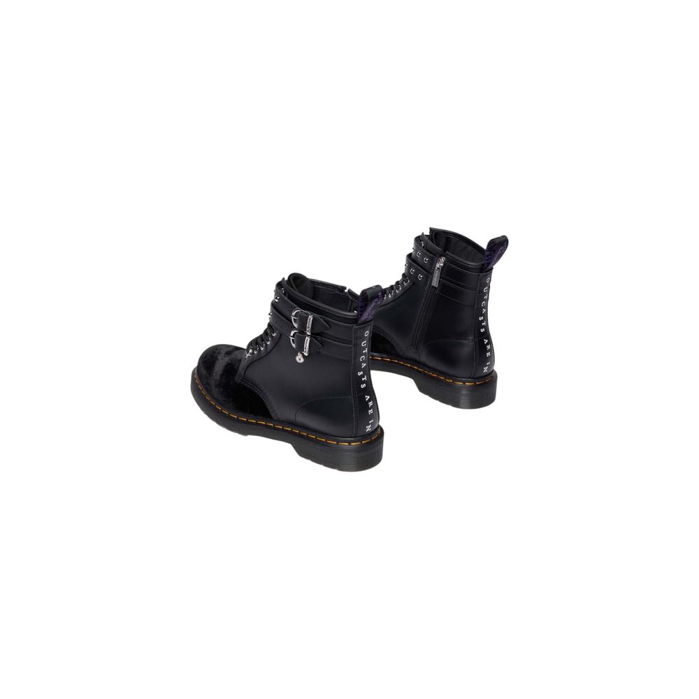 Black Leather Lace-Up Boots