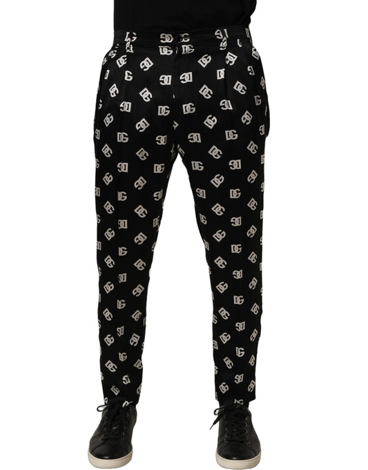 Black Silk Skinny Leg Dress Men Trouser Pants