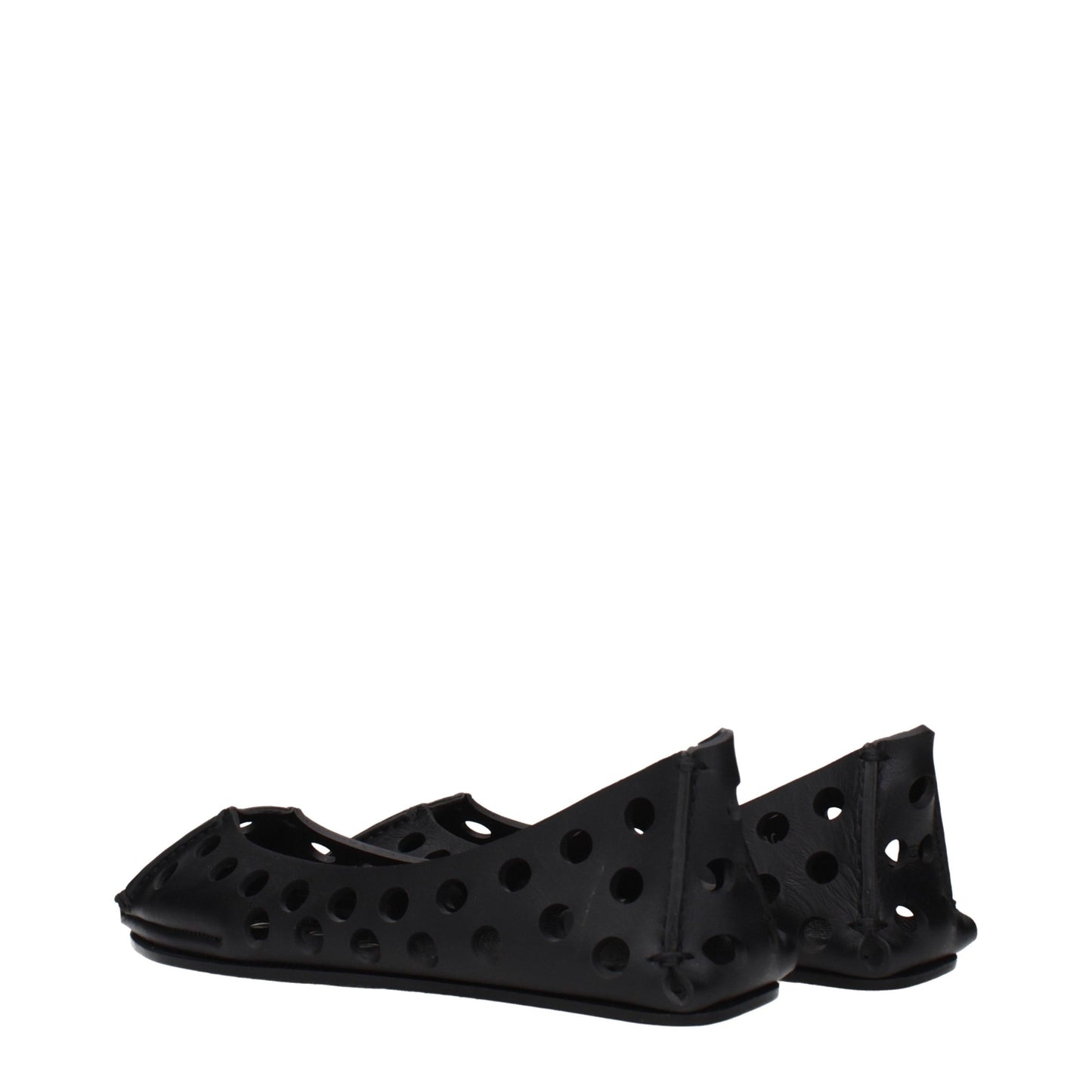 Black Leather Ballet Flats