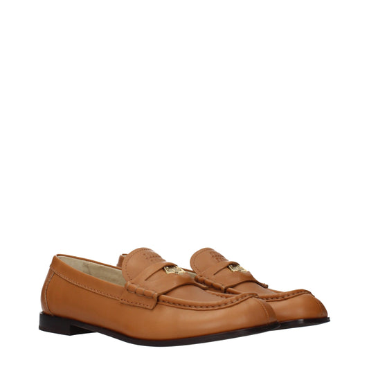 Brown Leather Slip-On Loafers