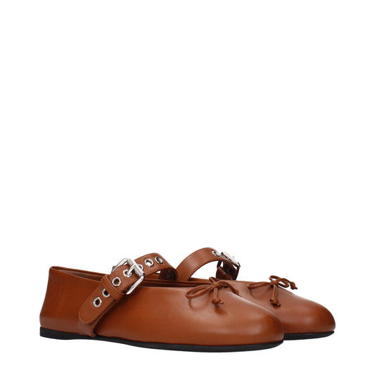 Brown Leather Ballet Flats