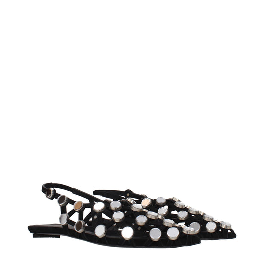 Black Leather Ballet Flats