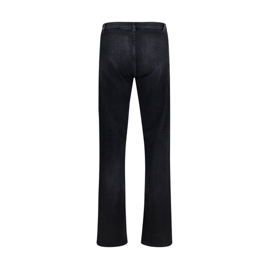 Black Cotton Flared Jeans
