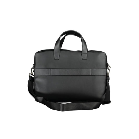 Black Polyurethane Men's Briefcase