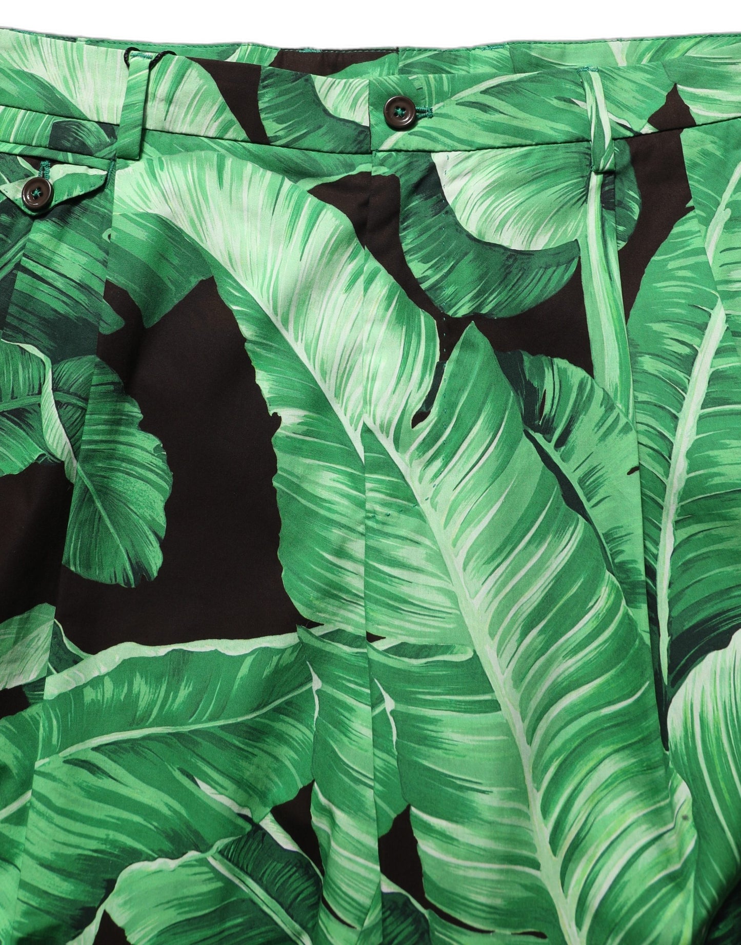 Black Green Banana Leaf Men Bermuda Shorts