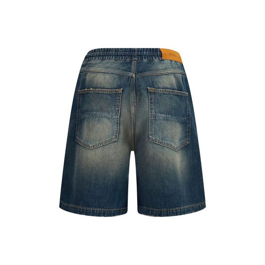 Blue Cotton Bermuda Shorts