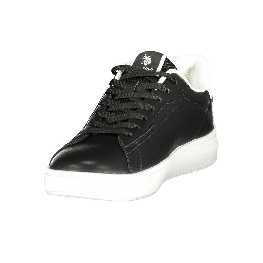 Black Polyester Men's Sneaker