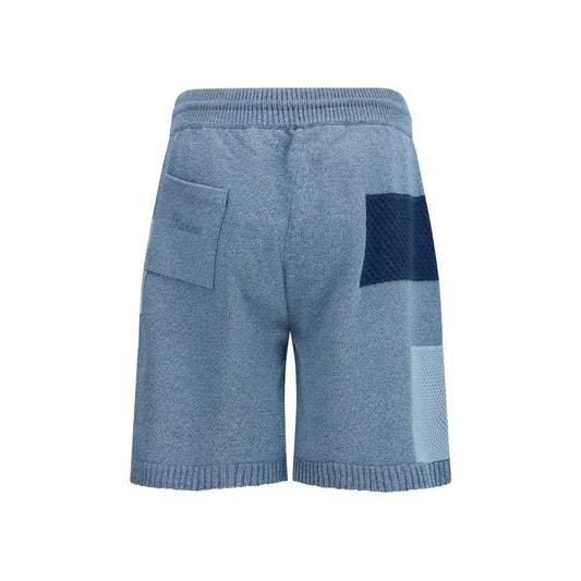 Blue Cotton Bermuda Shorts