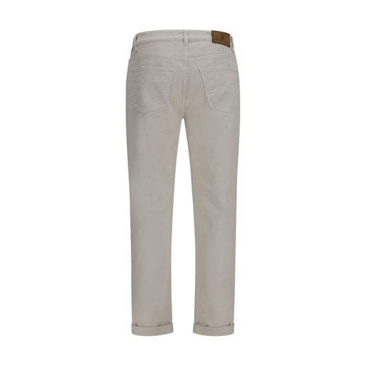 White Cotton Straight-Leg Jeans
