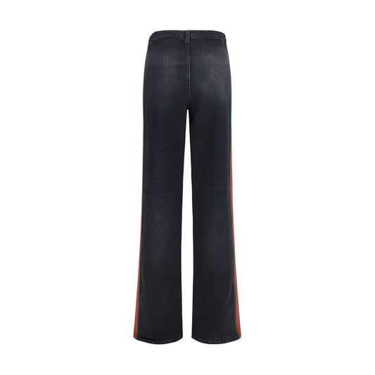 Black Cotton Straight-Leg Jeans