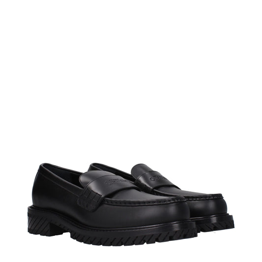Black Leather Slip-On Loafers