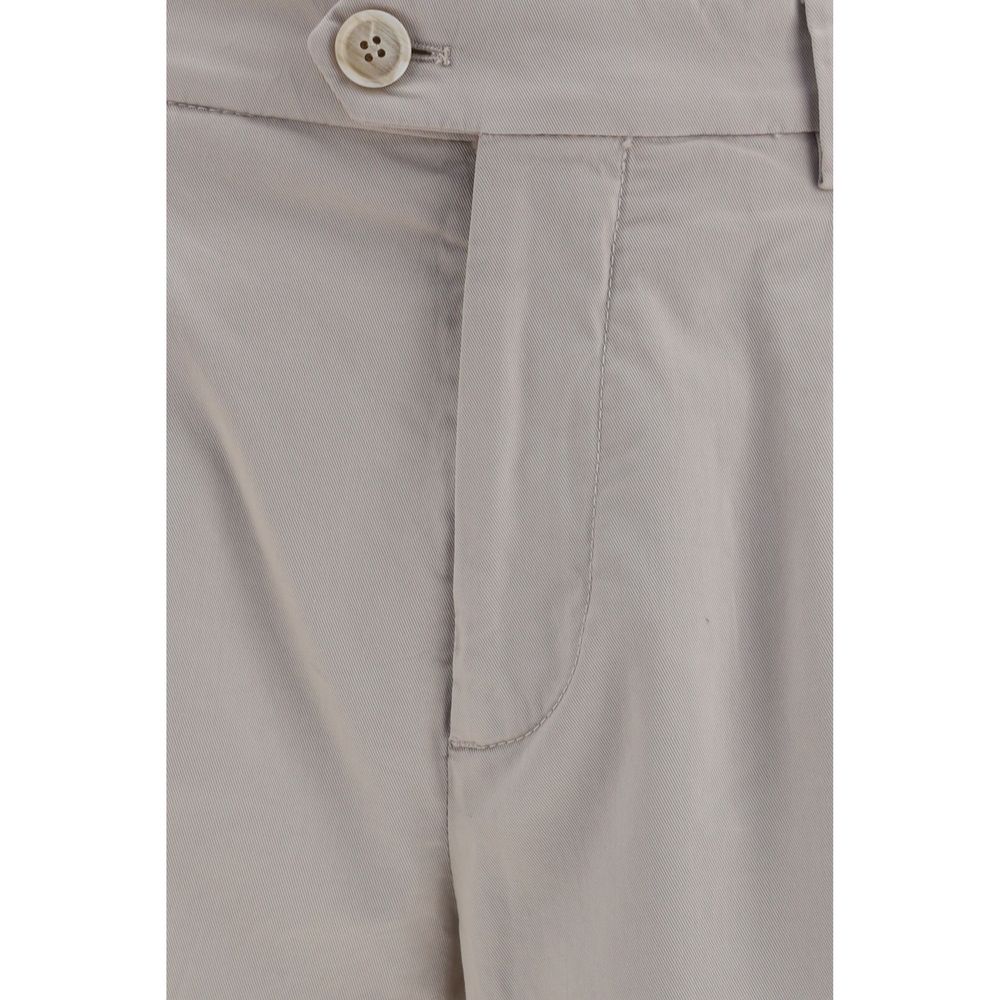 Beige Cotton Chino Pants