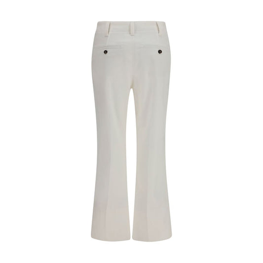 White Cotton Flared Pants