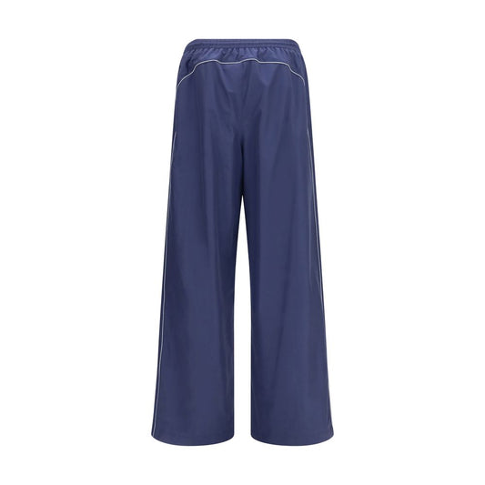 Blue Cotton Athletic Pants