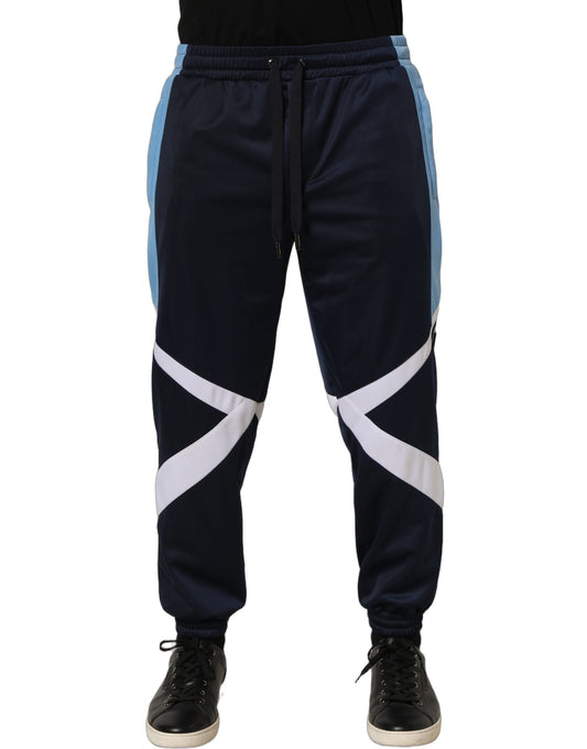 Blue White Drawstring Jogger Sweatpants Pants