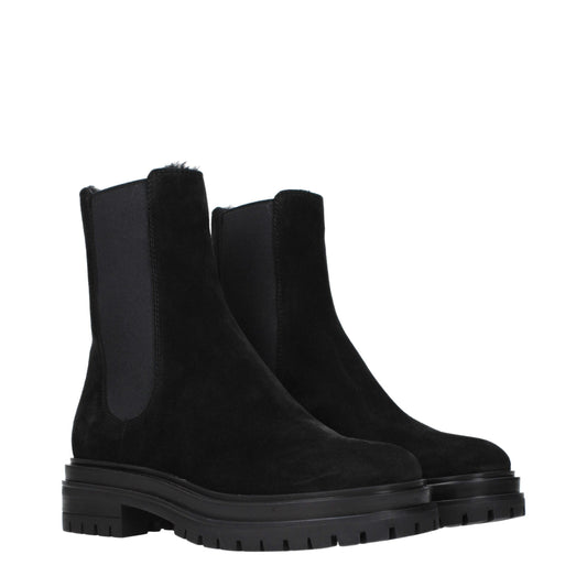 Black Leather Ankle Boots