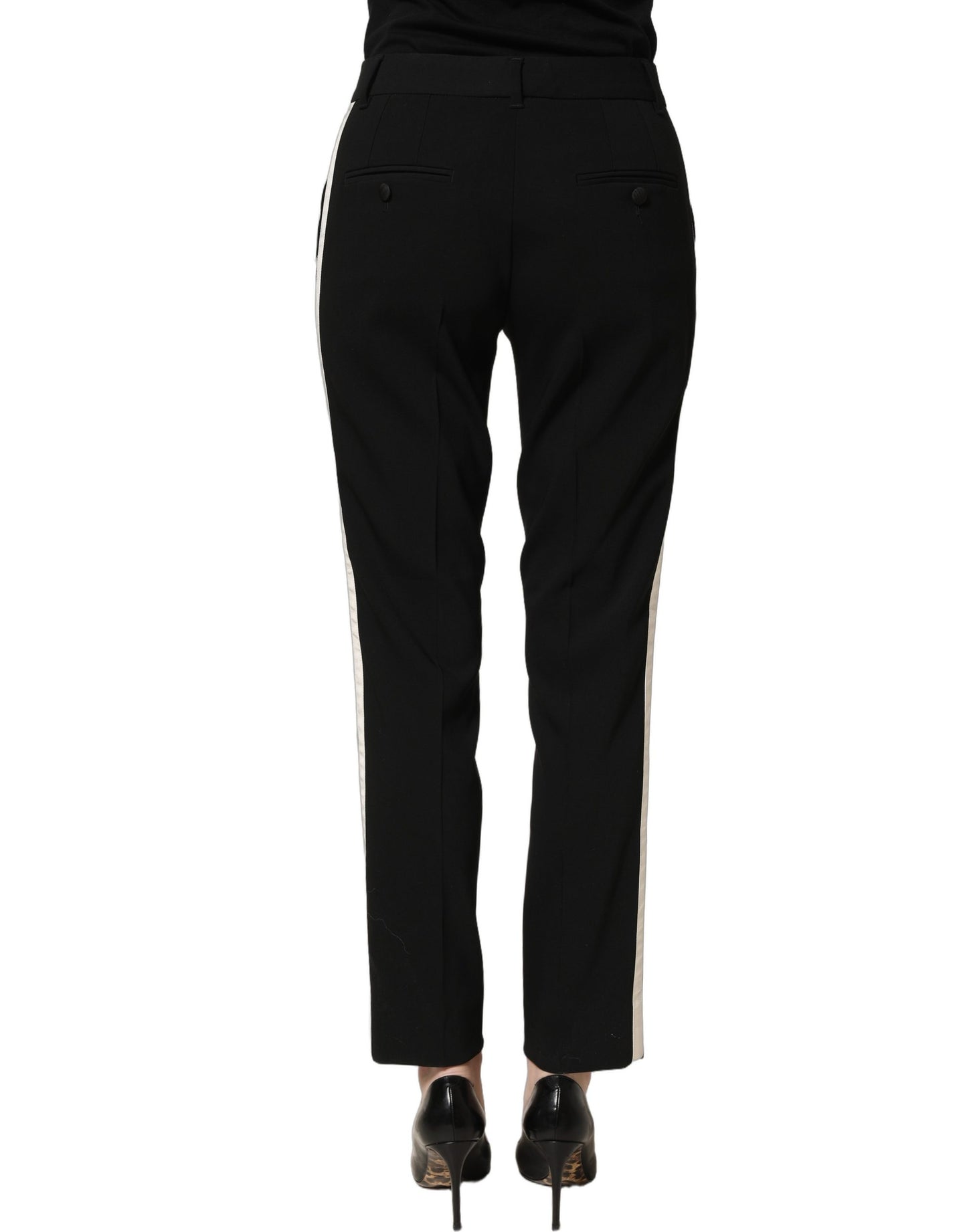 Black HighWaist Straight Dress Trouser Pants