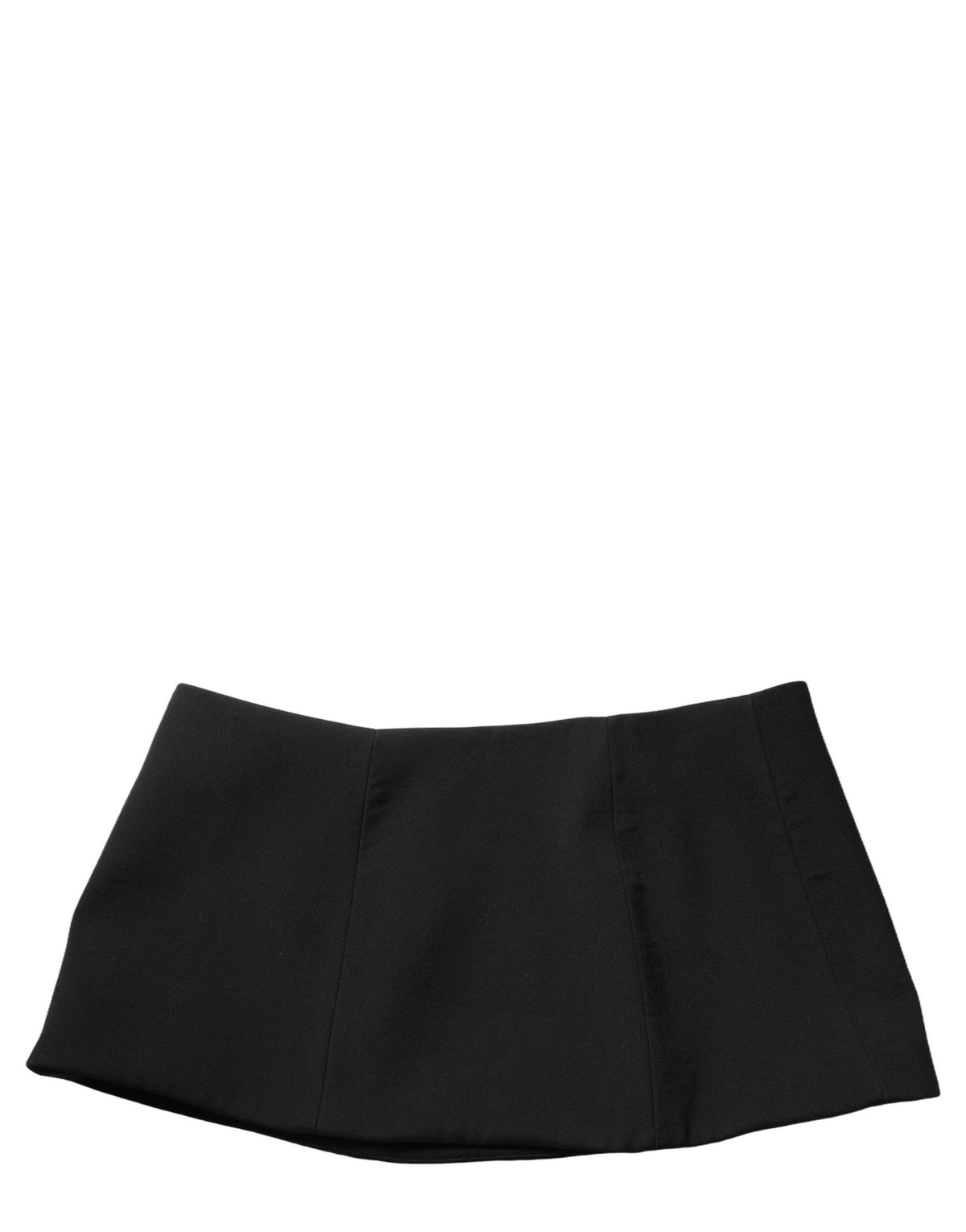 Black Wool A-line Low Waist Mini Women Skirt