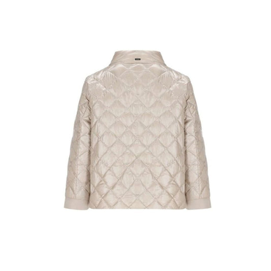 Beige Polyamide Full-Length Jacket