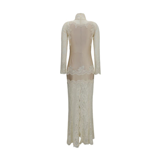 Beige Polyamide Long Dress