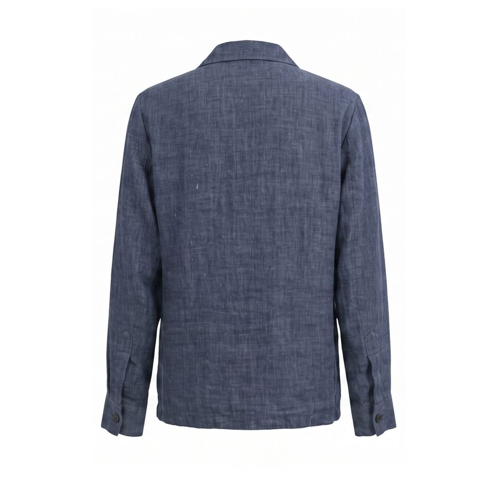 Blue Linen Men's Jacket