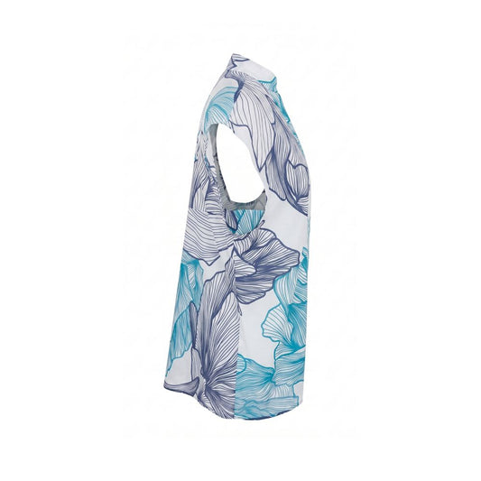 Blue Cotton Women Shirt